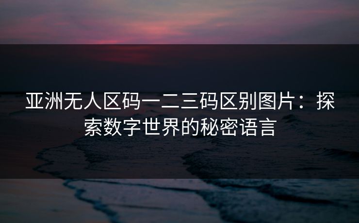 亚洲无人区码一二三码区别图片:探索数字世界的秘密语言 亚洲无人区码一二三码区别图片:探索数字世界的秘密语言