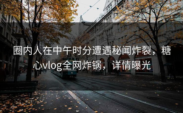 圈内人在中午时分遭遇秘闻炸裂，糖心vlog全网炸锅，详情曝光